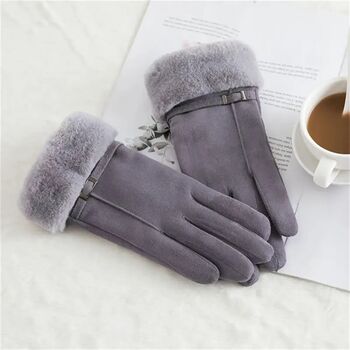 Gloves Suede And Fur Faux, 2 of 6