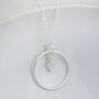 Sterling Silver Celestial Hoop Pendant With Rose Quartz, thumbnail 1 of 2