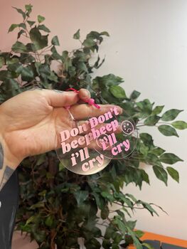 Don't Beep I'll Cry Rearview Mirror Car Accessory Charm, 8 of 9