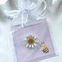 Teacher Thank You Gift Daisy Brooch On Bespoke Card, thumbnail 1 of 12