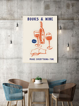 Wine And Books Typography Art Print, 3 of 3