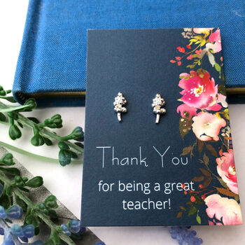 Thank You Teacher Gift Sterling Silver Lavender Earrings, 7 of 10
