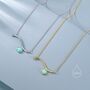 Sterling Silver Aqua Green Opal Wave Pendant Necklace, thumbnail 6 of 11