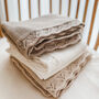 Organic Baby Blanket Mushroom Melange Leaves Edge, thumbnail 5 of 6