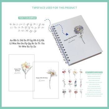 Personalised Birth Flower Birthday Journal Notebook, 5 of 5