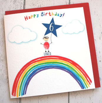 Personalised Birthday Age Rainbow Card, 2 of 3