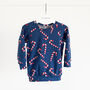 Blue Candy Canes Lightweight Christmas Sweater, thumbnail 3 of 6