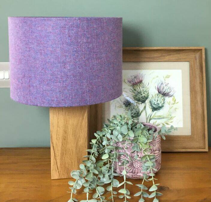 purple tweed lampshade