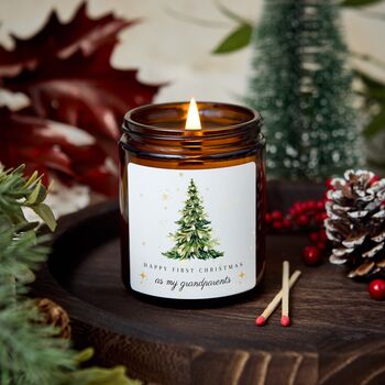 First Christmas As Grandparents Scented Candle Gift For Grandma And Grandpa, 4 of 9