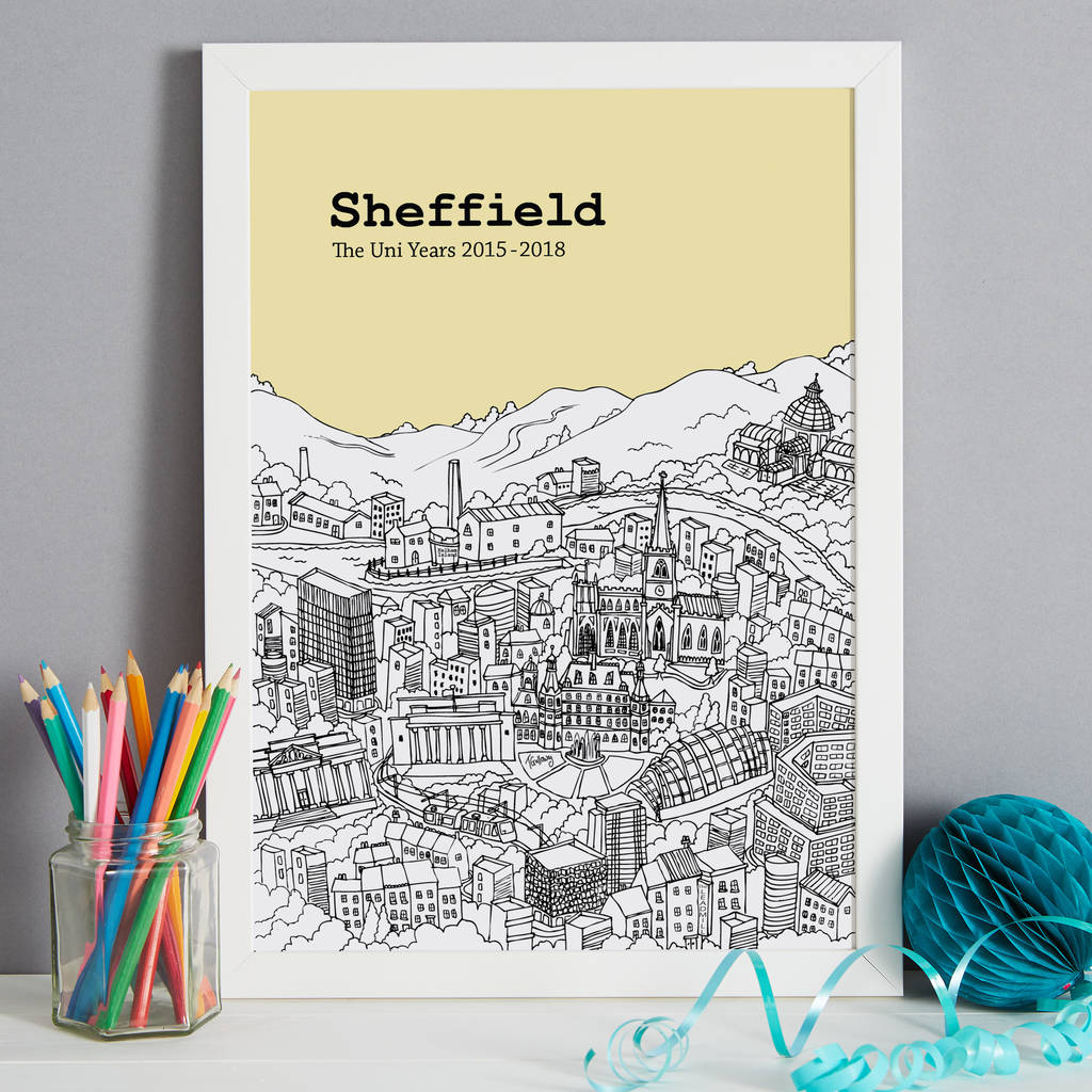 personalised sheffield print by tessa galloway illustration