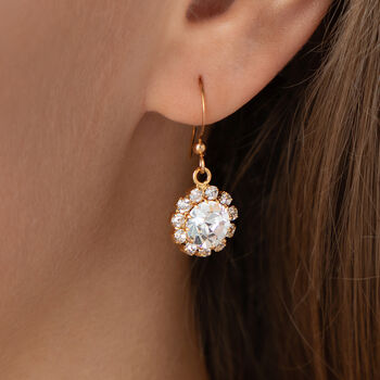 Swarovski Crystal Floral Drop Earrings, 2 of 3