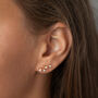 Zig Zag Ear Climber Crystal Studs Earrings, thumbnail 2 of 2