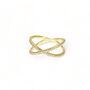 Cross X Cz Ring Rose Or Gold Plated 925 Silver, thumbnail 3 of 10