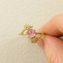 Cherry Blossom Pink Tourmaline And Diamonds Ring, thumbnail 4 of 12