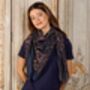Leopard Print Cotton Scarf With Blue Spots 120cm * 120cm, thumbnail 2 of 4