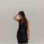 Bella Plunging Black Mini Dress, thumbnail 1 of 5