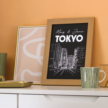 Personalised Tokyo Foiled Print Travel Gift For Couples, 2 of 5