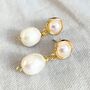 Purdy Double Pearl Stud With Drop Earrings, thumbnail 2 of 5