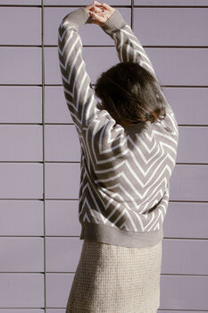 Grey Zig Zag Print Cardigan, 7 of 7