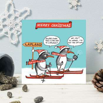 Penguin Satnav Christmas Cards, 2 of 2
