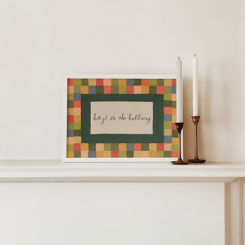 Hugs In The Hallway Checkered Wall Print, 3 of 7