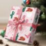 Pink Western Cowboy Santa And Cactus Gift Wrap, thumbnail 4 of 4