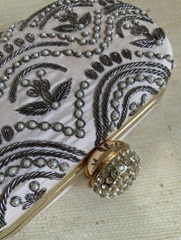 Pale Pink Handcrafted Oval Clutch Bag, 10 of 10