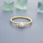 Sterling Silver Genuine Freshwater Pearl And Cz Ring, thumbnail 6 of 12