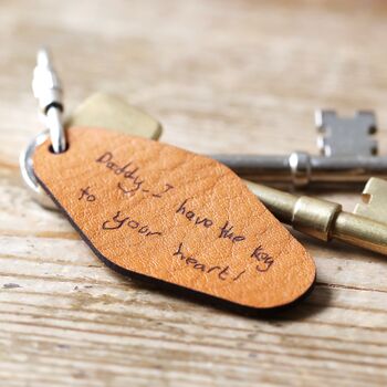Personalised Handwriting Leather Tag Keyring, 5 of 11