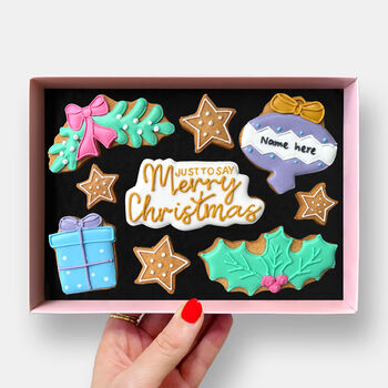 Personalised Just To Say Merry Christmas Letterbox Iced Cookies, 2 of 12