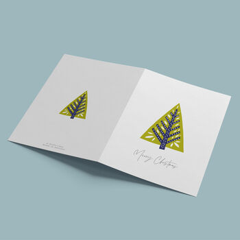 Decorative Folk Tree Christmas Card Pack, 3 of 4