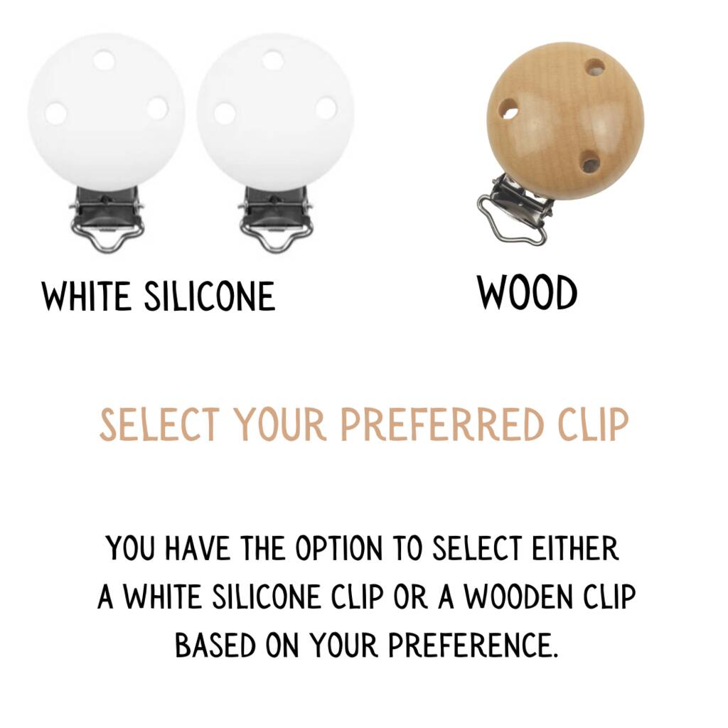Personalised Neutral Blend Dummy Clip By Pops and Dudes