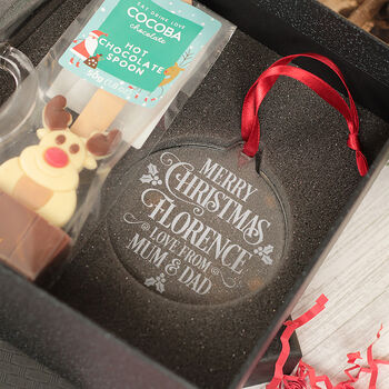 Merry Christmas Hot Chocolate Mug And Christmas Decoration Gift Box, 6 of 7
