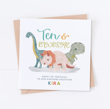 Happy 10th Birthday Dinosaurs Card, 2 of 4