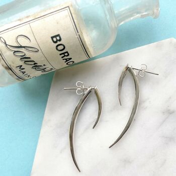 Curved Thorn Sterling Silver Ear Jackets, 3 of 8
