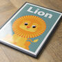 Personalised Kids Lion Art Print, thumbnail 4 of 7