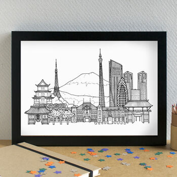 Tokyo Skyline Travel Art Print Unframed, 2 of 5