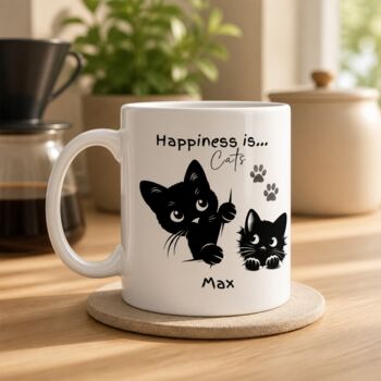 Personalised Peeking Cats Mug, 4 of 5