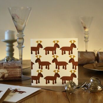 Reindeer Set Of Six Mixed Design Christmas Cards, 7 of 10