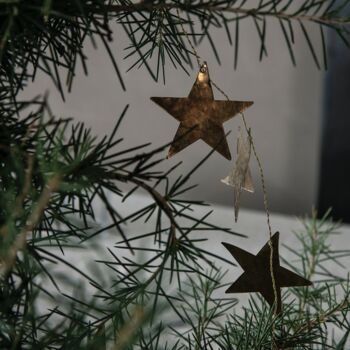 Antique Brass Christmas Star Garland, 2 of 4