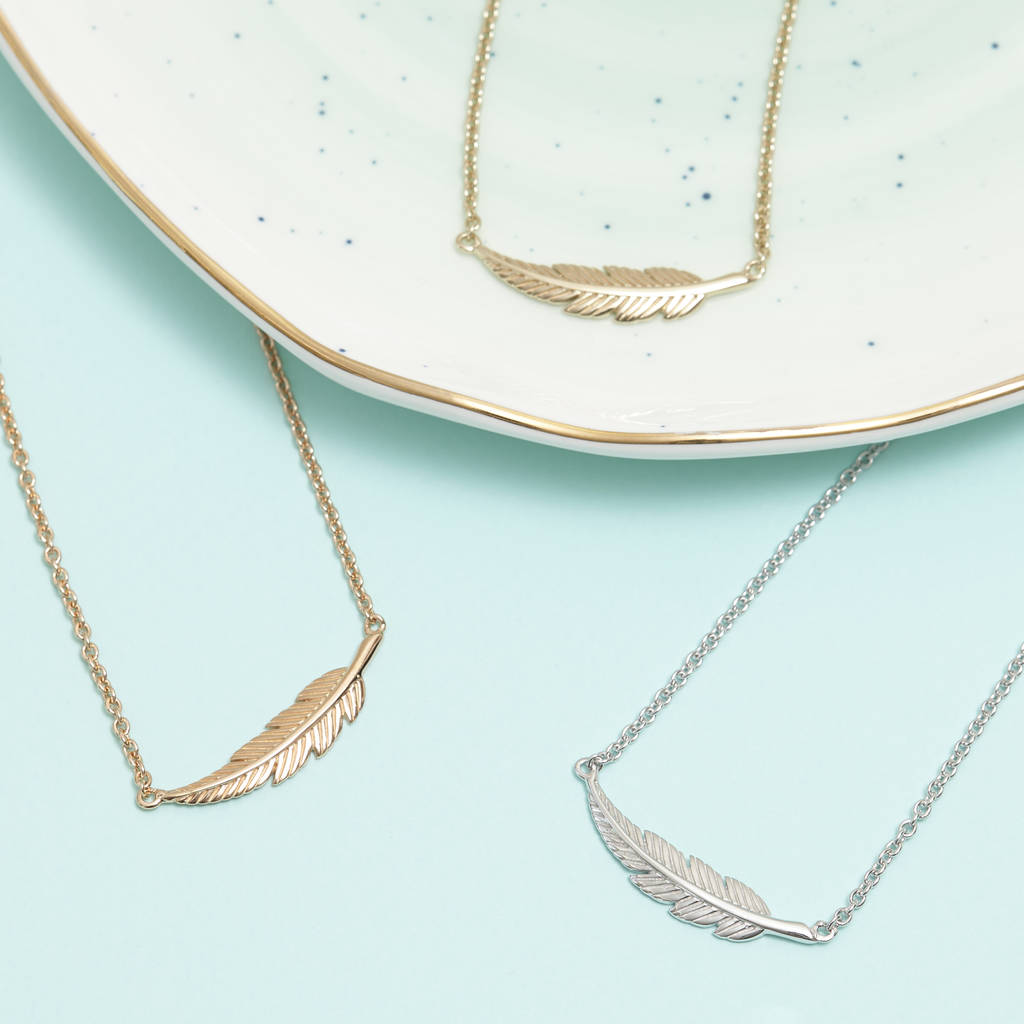 feather necklace for positivity by muru ...