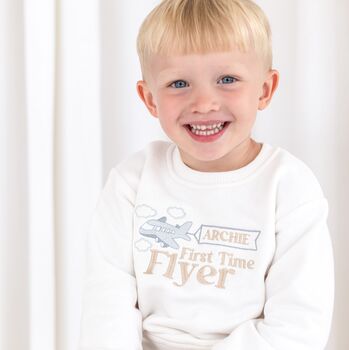 Mini Flyer/ First Time Flyer Personalised Embroidered Holiday Airport Sweatshirt Jumper, 2 of 7
