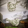 Set Of Two Irina Green Botanical Bird Ornaments, thumbnail 1 of 8