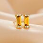 Birthstone Baguette Stud Earrings In Gold Vermeil, thumbnail 1 of 12