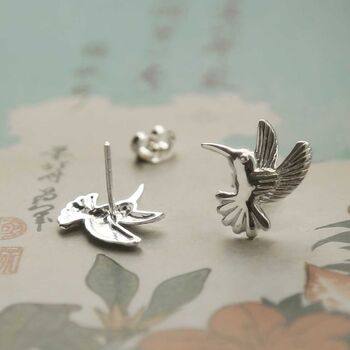 Sterling Silver Hummingbird Studs, 4 of 6