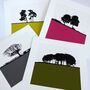 Landscape Square Print Ballo Forest Scotland Pink, thumbnail 3 of 7