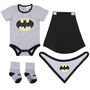 Batman Babygrow Bib Socks And Cape New Baby Gift, thumbnail 2 of 5