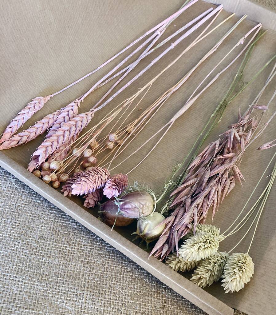 Pink Dried Flowers Letterbox Gift By Zoe’s Blooms