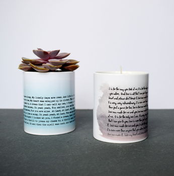 Poetry Or Music Quotation Pot With Candle Option, 6 of 9