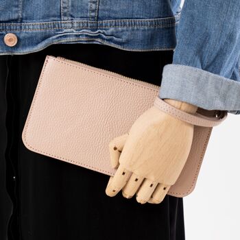 Smoke Rose Leather Clutch Handbag, 2 of 11